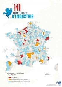 Carte des 141 Territoires d'industrie